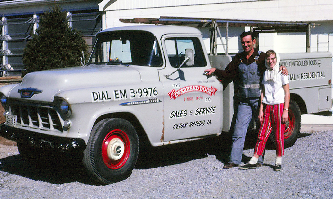 Photo of Dad and Leslie with Overhead Door Truck
